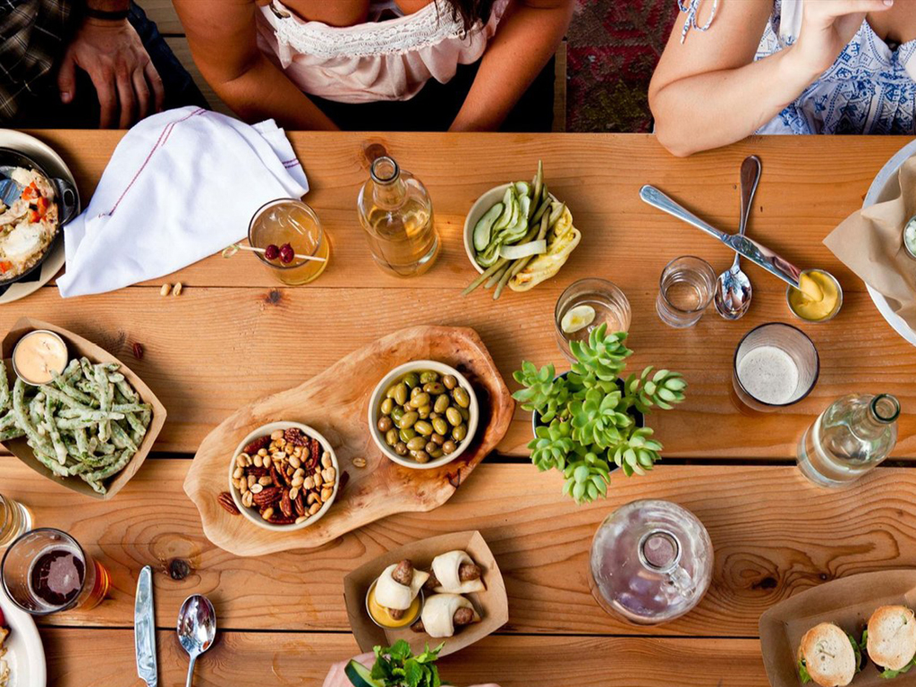 Table with snacks