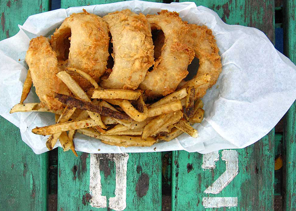 Onion rings and fries