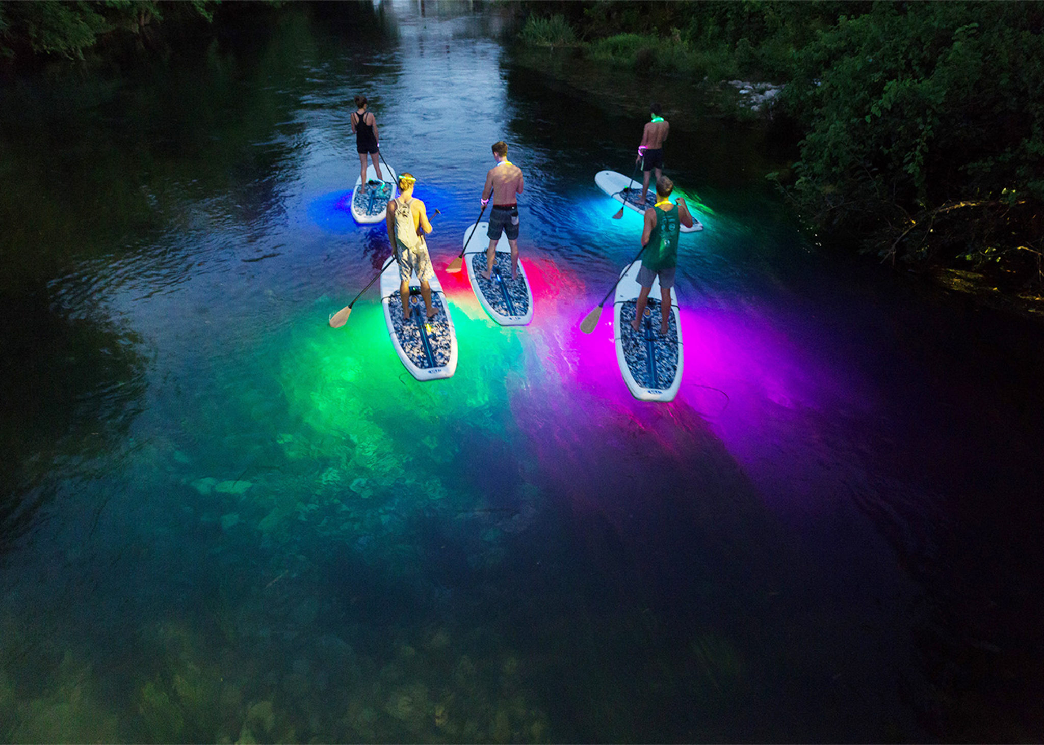 Paddle boarders on the lake