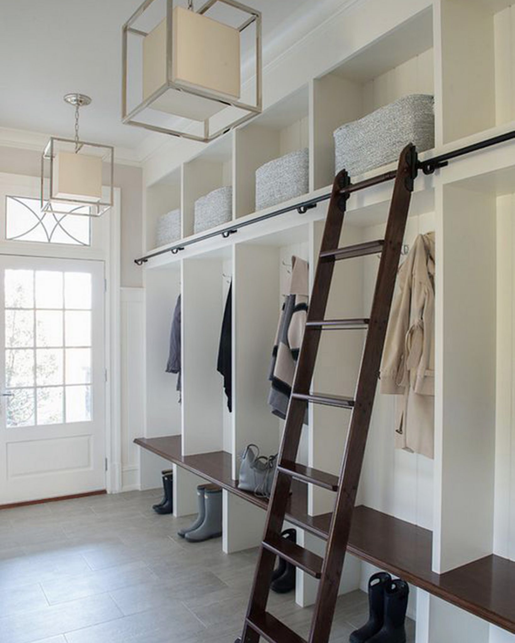 Cream mudroom