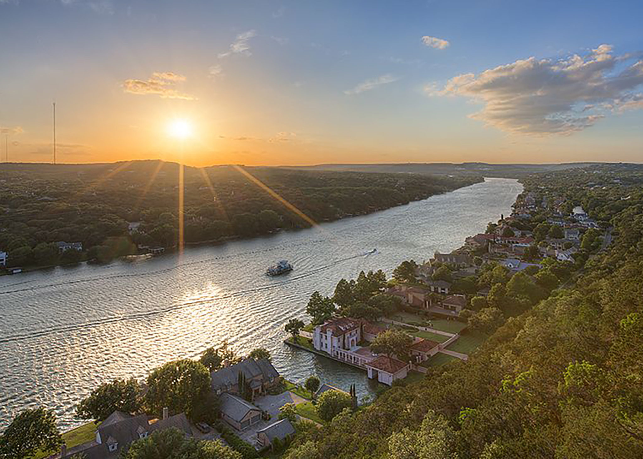 Overhead shot of Lake Travis