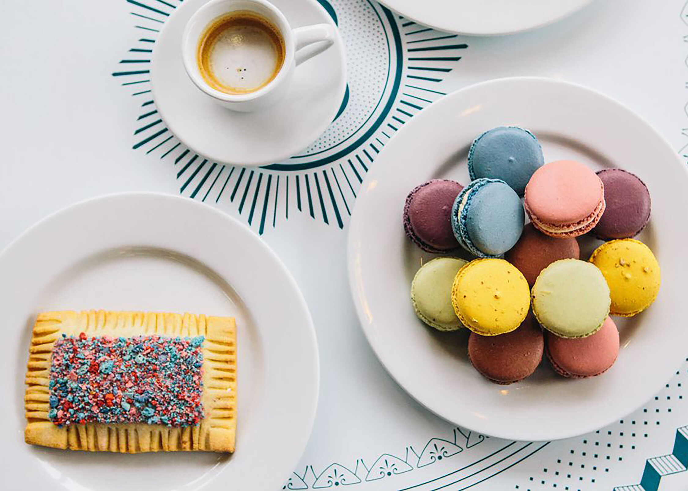 Macarons and coffee