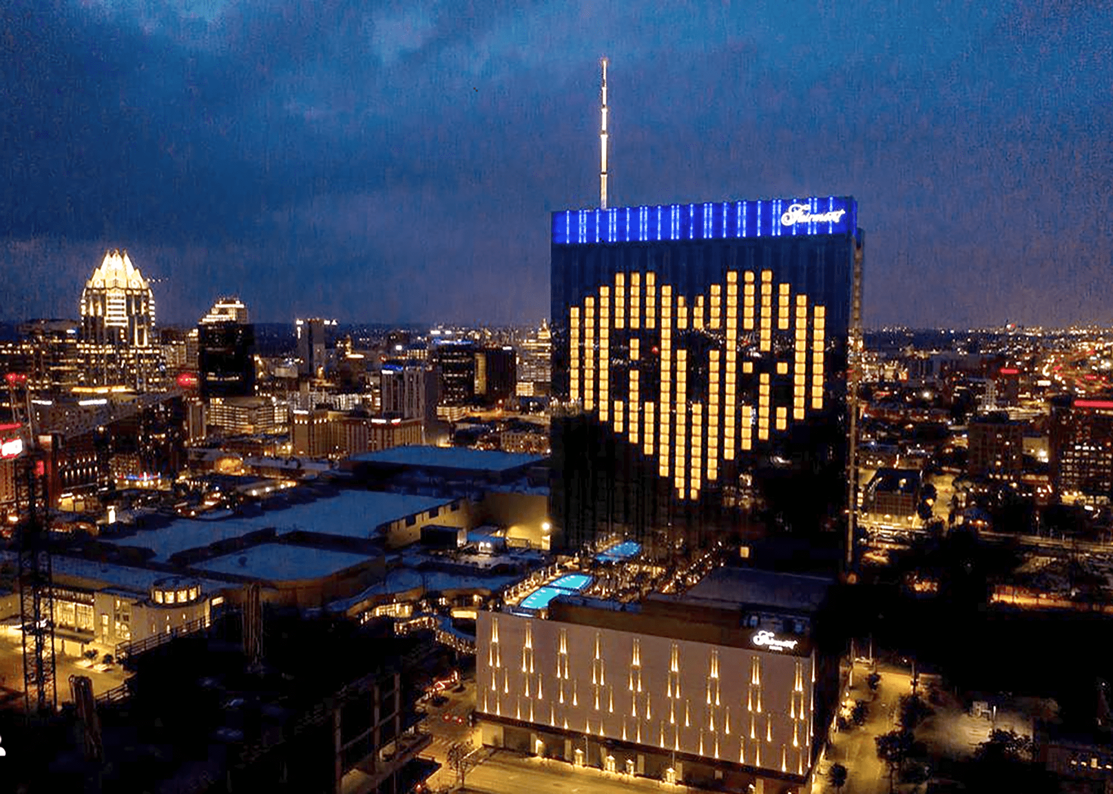 ATX lights on the Fairmont building