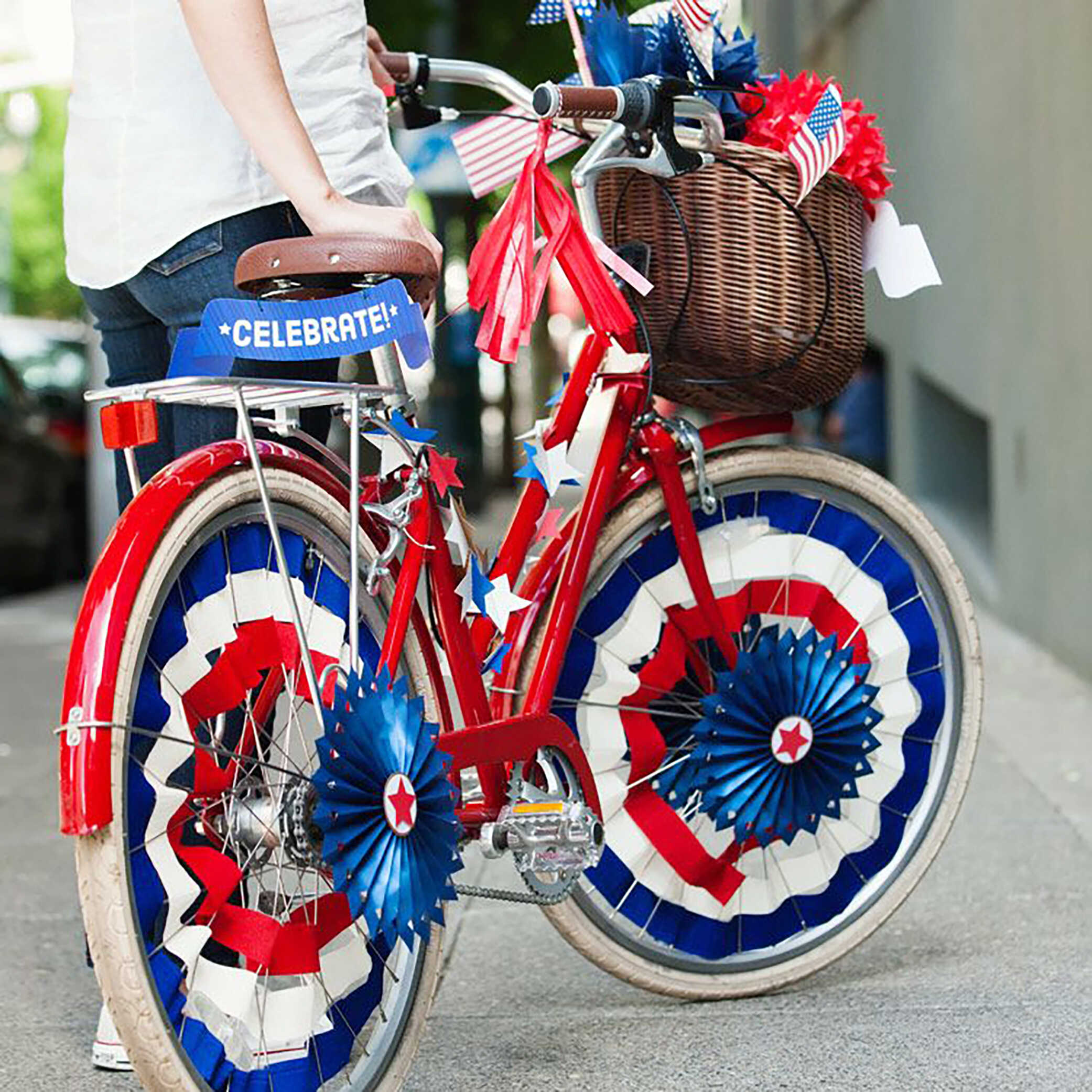 Patriotic decorated bicycle