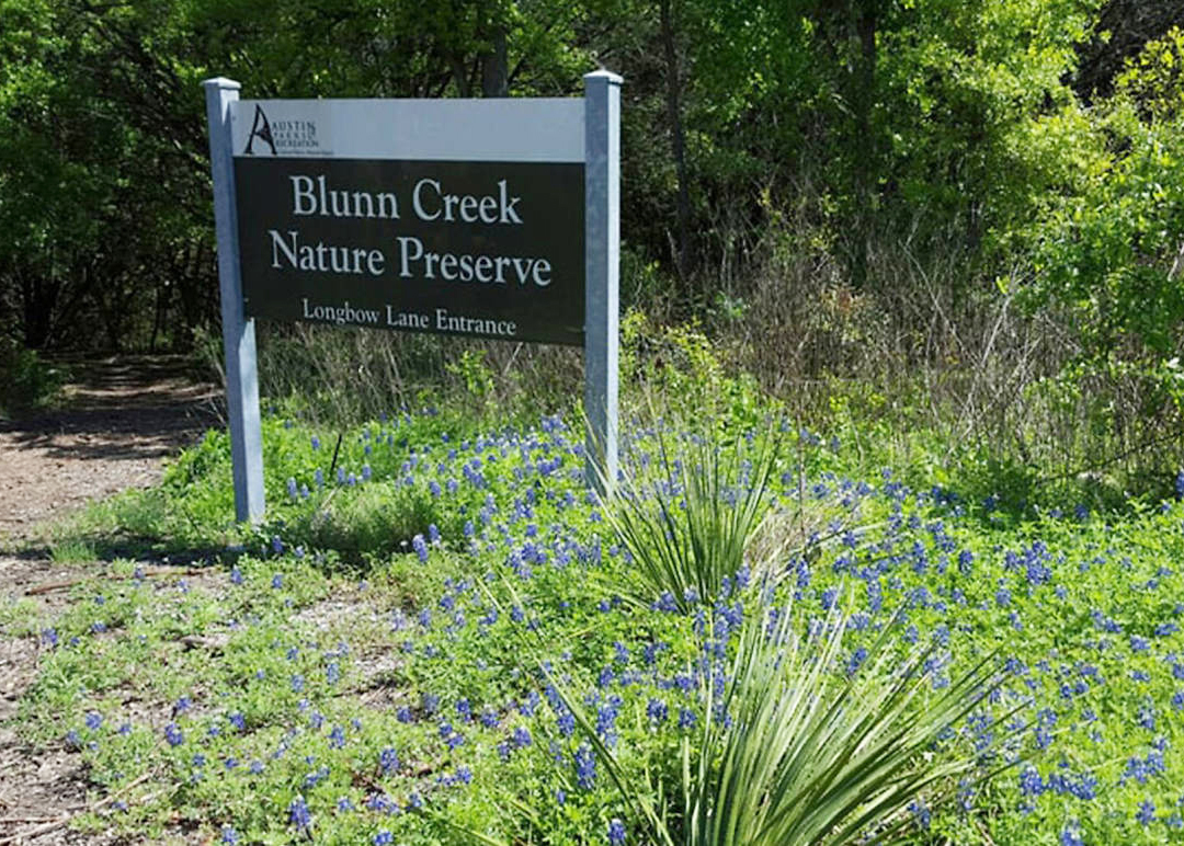 Blunn Creek Nature Preserve entrance