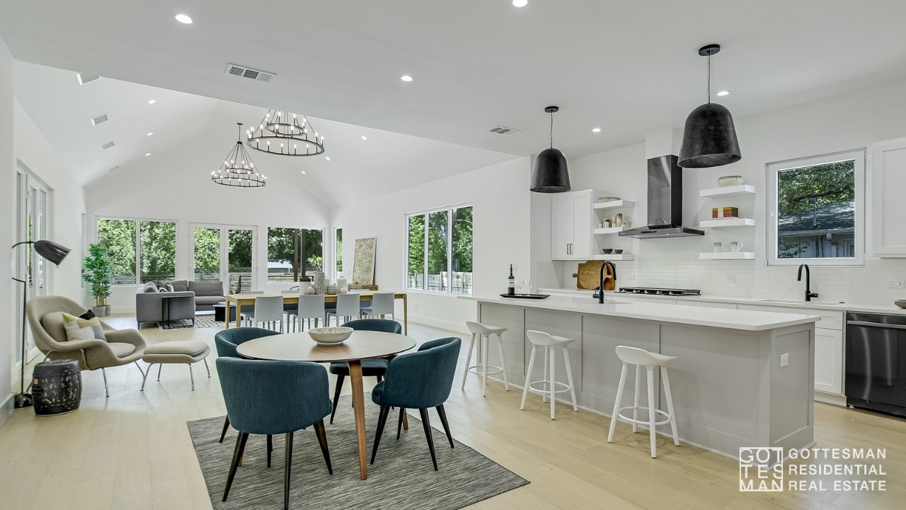 Open concept living room and kitchen