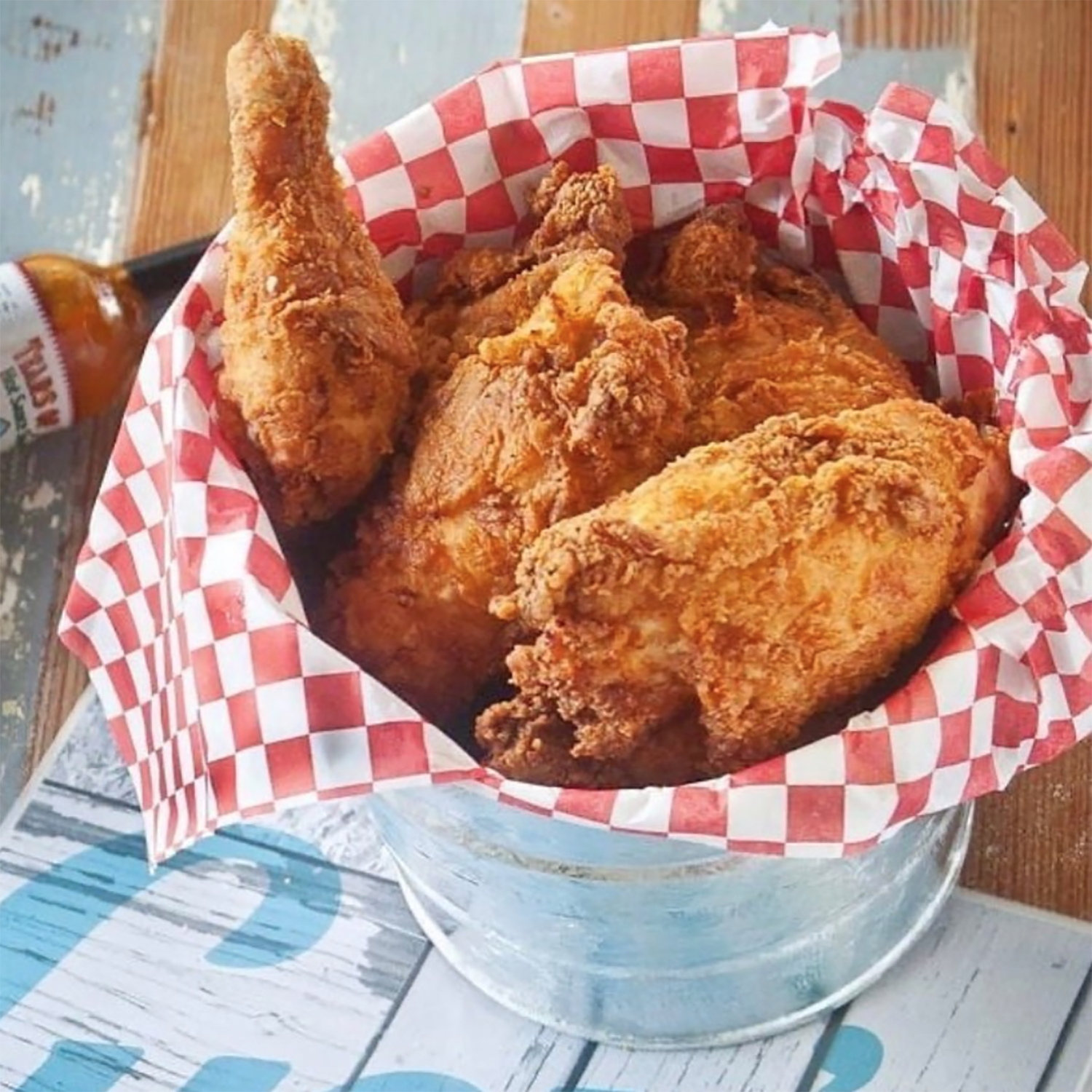 Bucket of fried chicken
