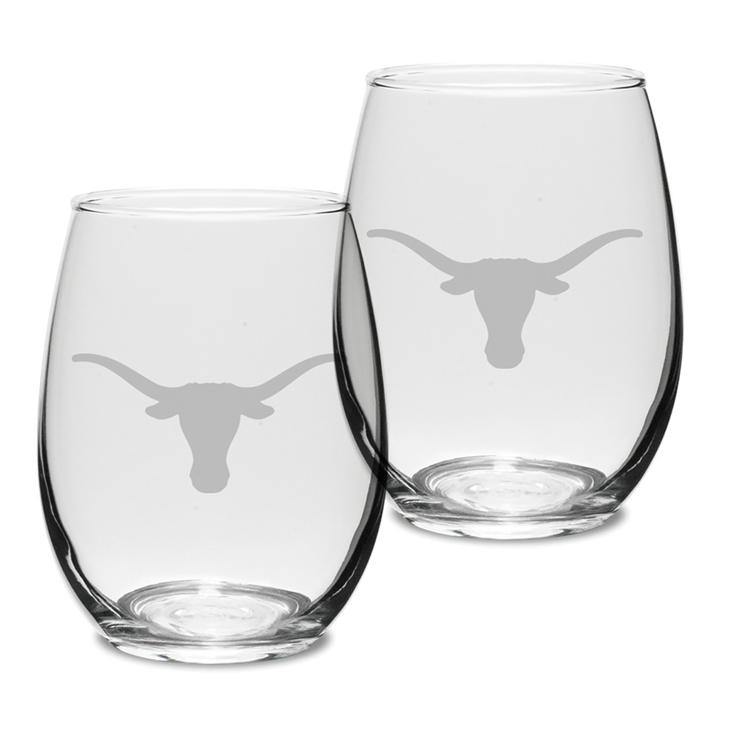 Wine glasses with etched UT longhorn
