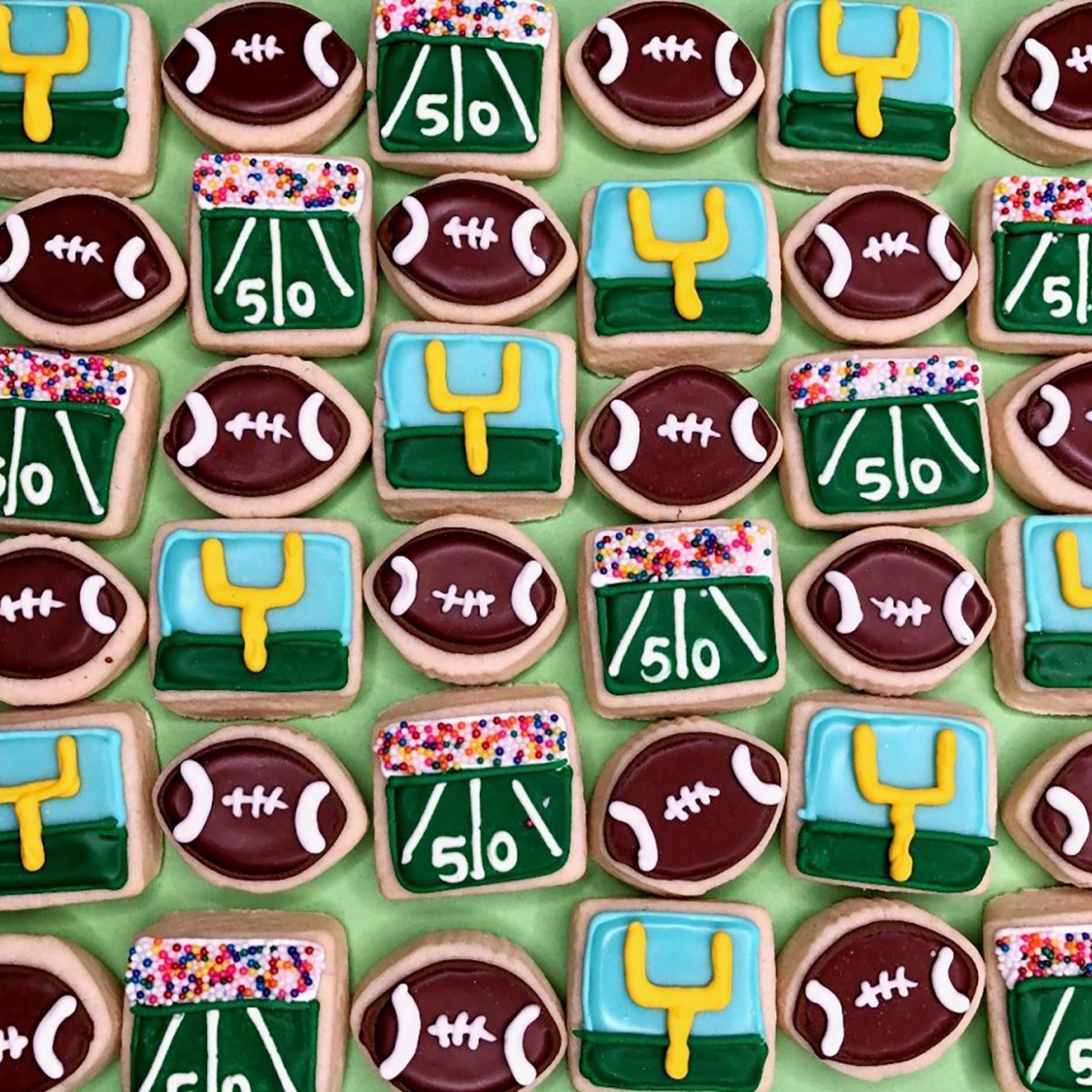 Football-decorated cookies