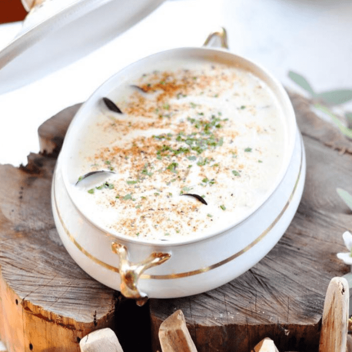 Bowl of clam chowder