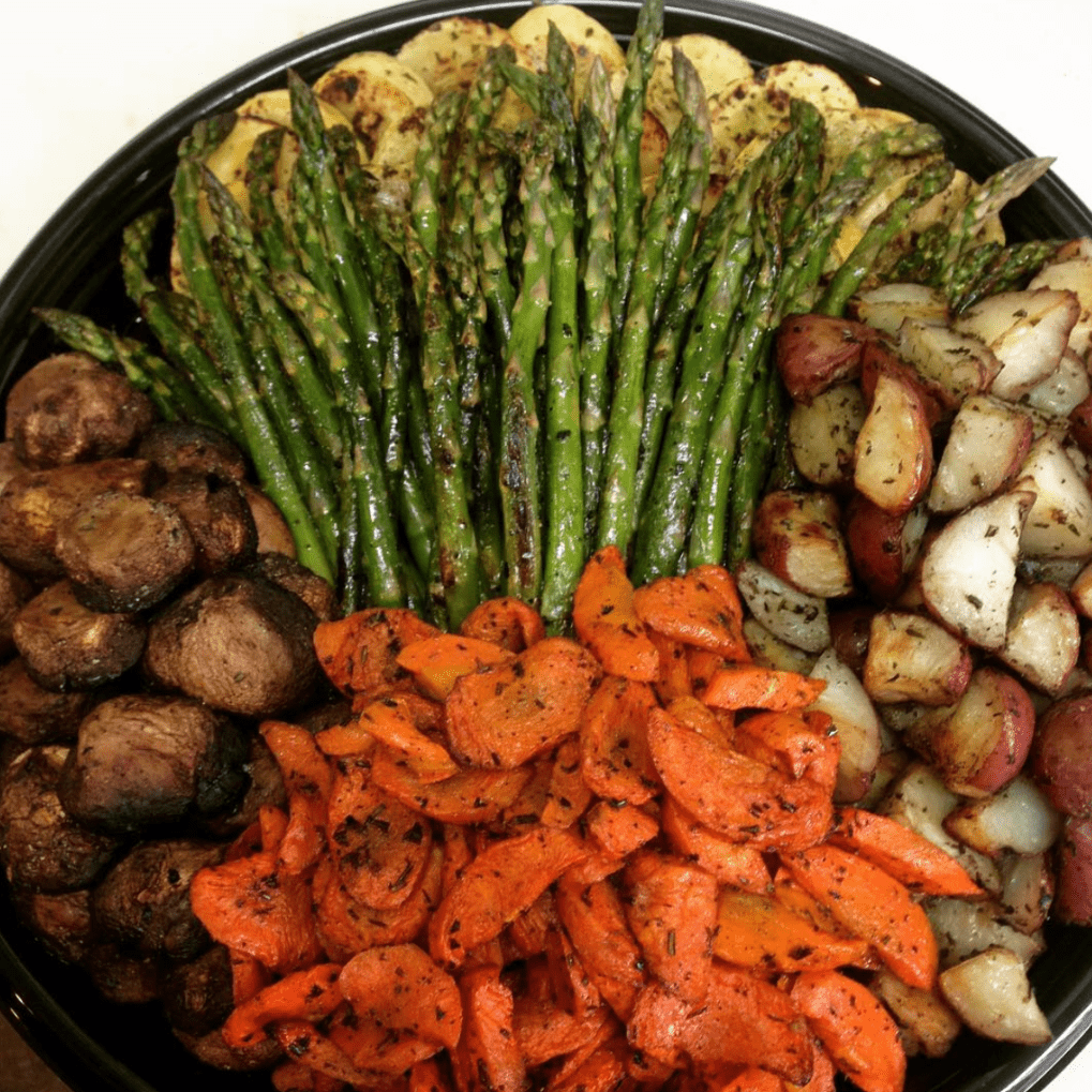 Plate of roasted vegetables