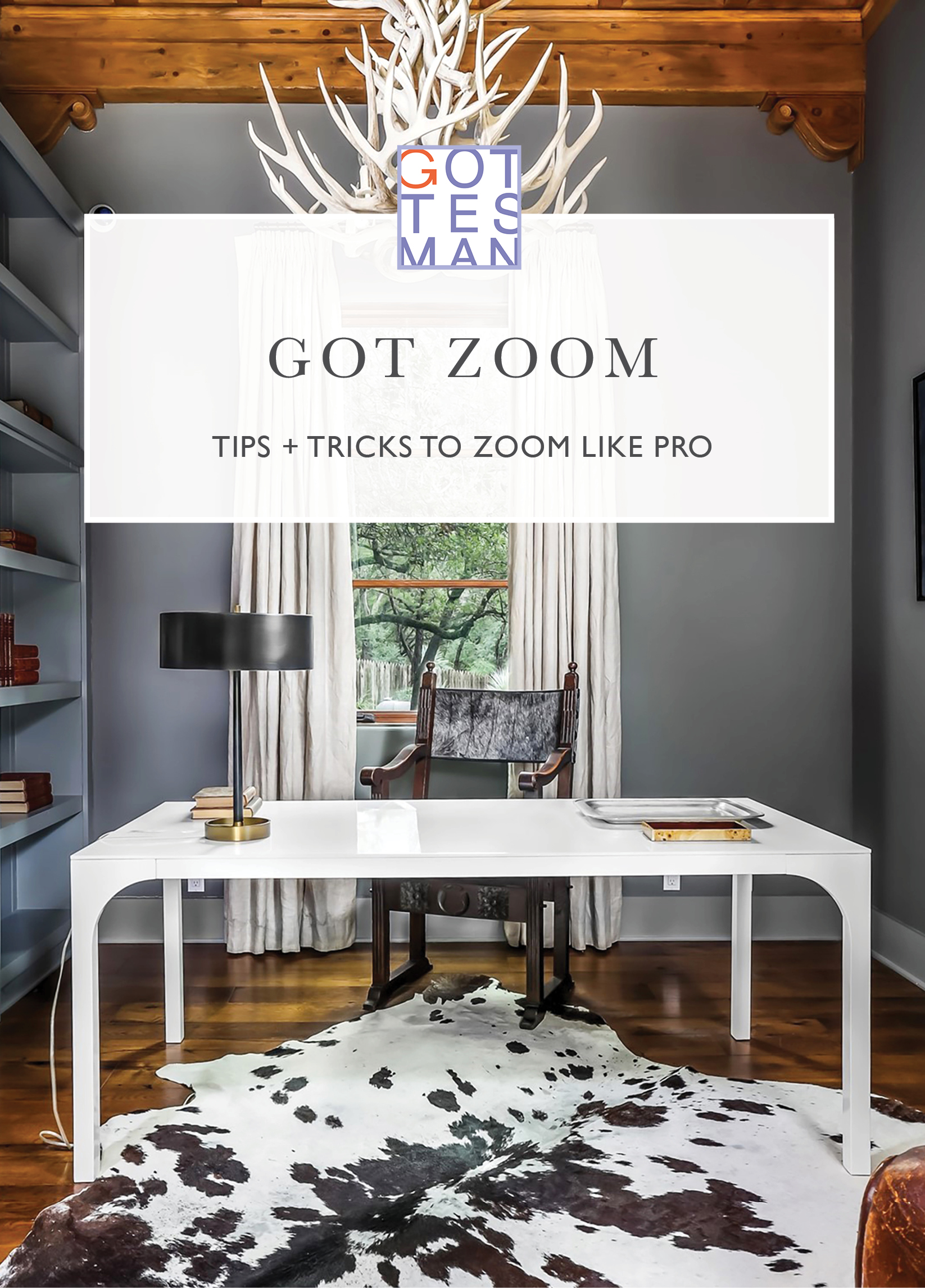 Office with text overlay, "Got Zoom: Tips and Tricks to Zoom Like Pro"