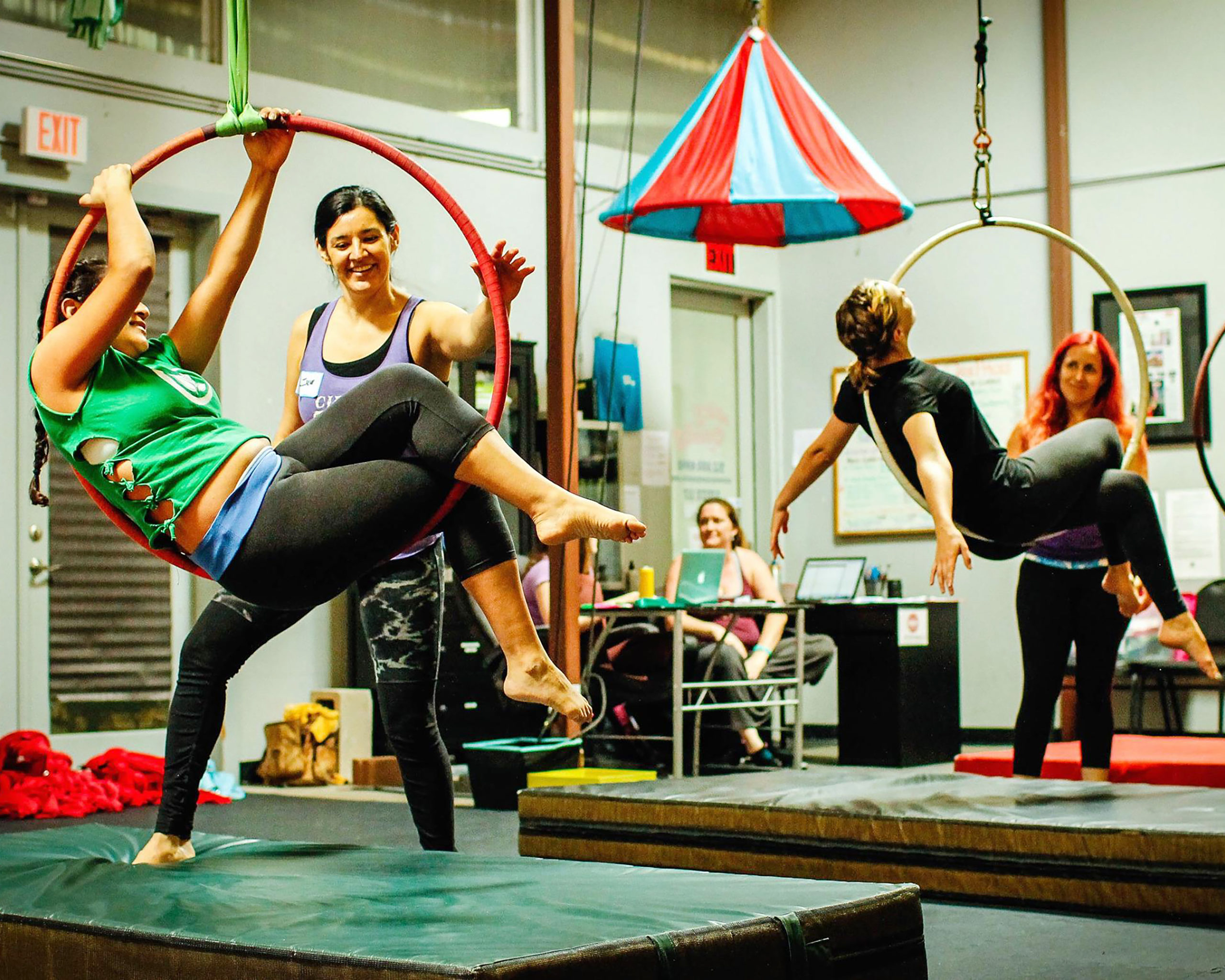 People doing circus activities