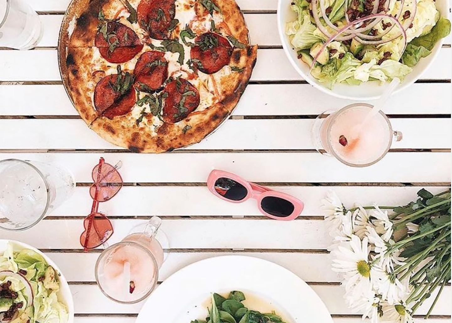 Pizza and salad