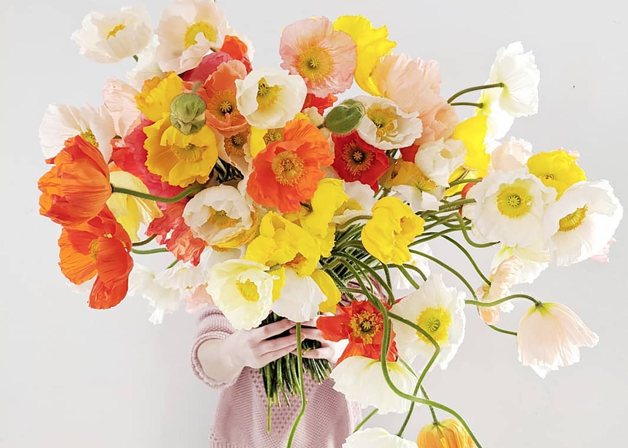 Woman holding bouquet