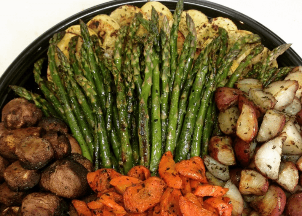 Plate of roasted vegetables